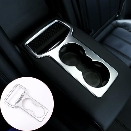 For Range Rover Sport RR Sport 2014-2017 Car-Styling ABS Chrome Rear Row Cup Holder Cover Frame Trim Auto Accessories