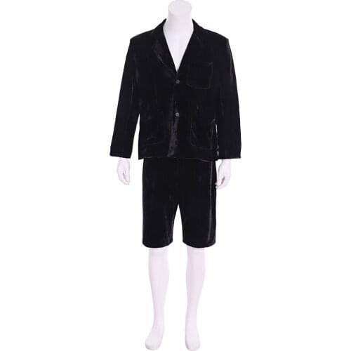 Cosplaydiy AC/DC Band Black Velvet Cosplay Costume Adult Musical Famous AC/DC Angus Young School Boy Outfit L320