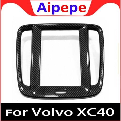 For Volvo XC40 2017 2018 2019 ABS Matte Carbon Fibre Car Sticker Navigation Panel Frame Cover Trim Accessories Car Styling 1pcs