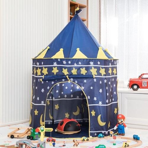Play Tent Portable Foldable Tipi Prince Folding Tent Children Boy Cubby Play House Kids Gifts Outdoor Toy Tents Castles