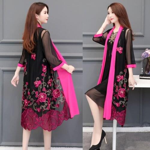 Plus Size 5XL Thin Embroidery Cardigan Sweater Women Poncho 2020 Summer Fashion Floral Knit Sweater Female Outwear Coat