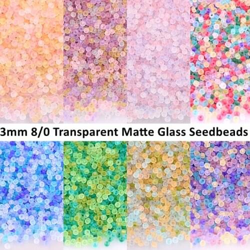 3mm Matte Uniform Round Glass Seed Bead Charm For Jewelry Making Necklace Bracelet Beads Diy Supplies Accessories 330Pcs/Bag