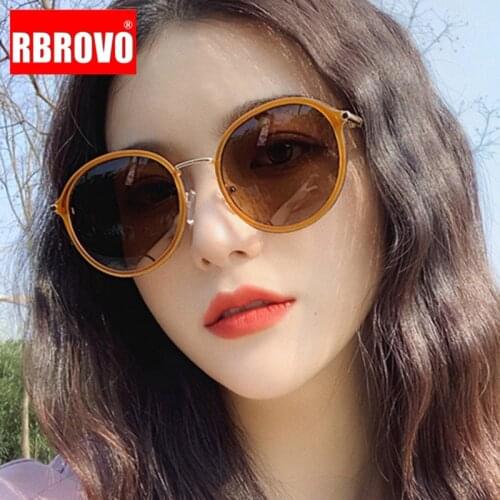 RBROVO Round Retro Glasses Women Vintage Sunglasses Women Luxury Brand Glasses Women/Men Oval Designer Oculos De Sol Feminino