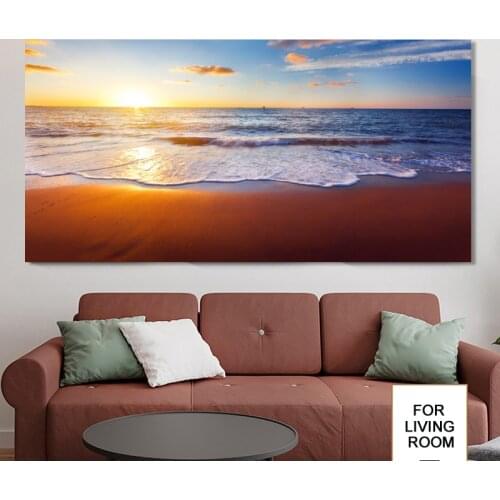 Landscape Seascape Sunrise Art Posters and Print Modern Canvas Painting Wall Pictures for Living Room Home Decoration