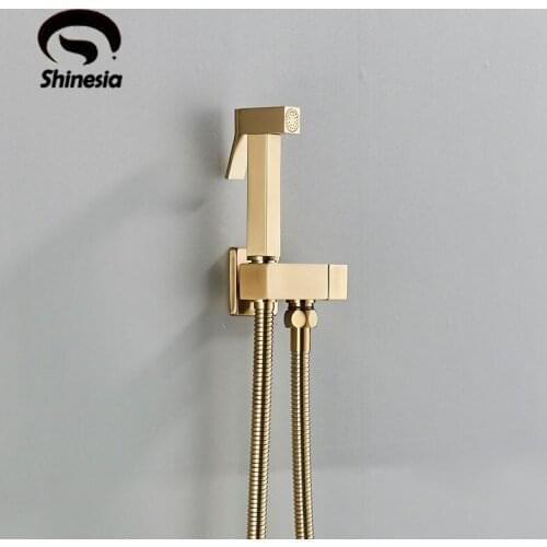 Shinesia Brass Shower Single Cold Tap Bidet Faucet Washer Mixer Muslim Shower Ducha Higienica Mixer Crane Square Shower Spray