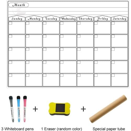 Magnetic Erasable Time Schedule Calendar WhiteBoard Chore Daily Weekly Planner Writing List Kids Reward Chart Wall Sticker