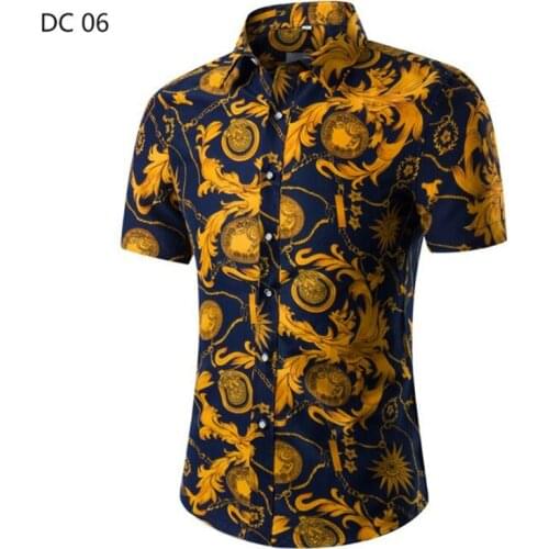 Fashion Mens Short Sleeve Hawaiian Shirt Summer Casual Floral Shirts For Men Asian Size M-3XL 12 Color Short-sleeved beach shirt