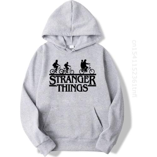 Trendy Faces Stranger Things Hooded Tops Mens Hoodies Grey Streetwear Oversized For Autumn With Hip Hop Hoodies Men Brand