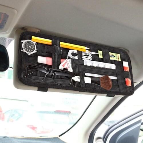 MOQIU Auto Car Sun Visor Organizer Storage Bag Card Holder Multifunctional Pen Sunglasses Umbrella Stowing Tidying
