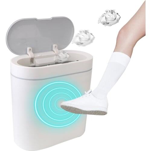 Waterproof Smart Sensor Trash Can Automatic Garbage Buckets For Household Bathroom Kitchen Toilet 8L Household Cleaning Tool