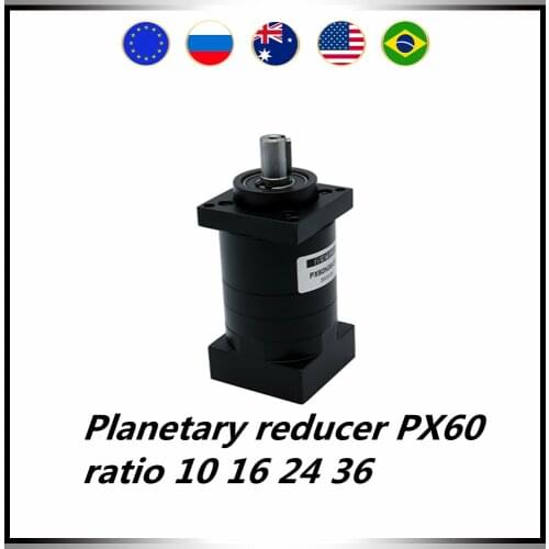 Planetary reducer PX60 suit for Nema24 60 stepping servo motor ratio 10 16 24 36 input hole 14mm output shaft 14mm with 5mm key