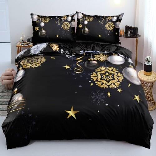 North America Merry Christmas Bed Linens Gold Star Tree Bedding sets Design Custom Duvet/Quilt/Comforter cover set 230x230 size