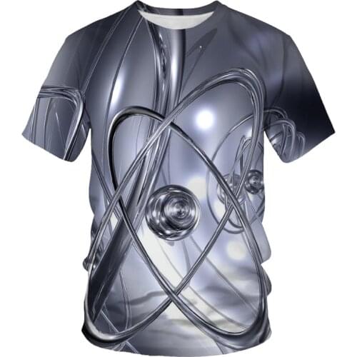 Factory direct fashion mens t-shirts mechanical interiors womens printed casual t-shirts mens clothing t-shirt for men