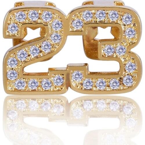 Grillz for teeth Hip Hop Tooth Grillz All Iced Out Micro Pave CZ number 23 Bottom body halloween jewelry Teeth Dental Grills