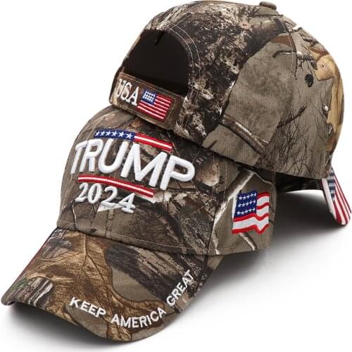 Donald Trump Hat Camouflage Cap Keep America Great MAGA Hat President 2024 American Flag USA Baseball Caps