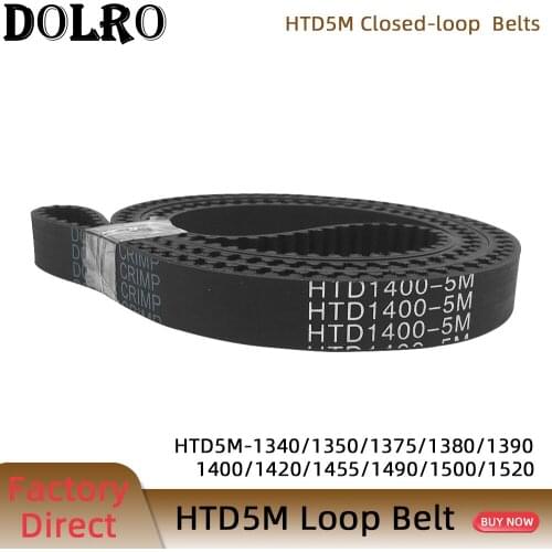 HTD5M Synchronous Timing belt perimet 1340/1350/1375/1380/1390/1400/1420/1455/1490/1500/1520 mm width15/20/25/30mm Rubber closed