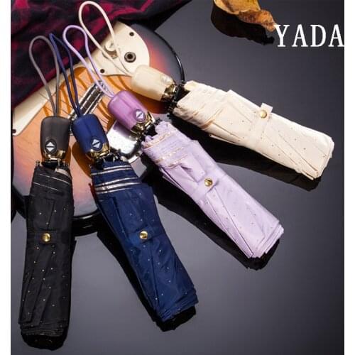 YADA INS Stock Luxury Gold Umbrella Folding Rainy Windproof Automatic Umbrellas For Women Men UV Auto Umbrella Female YD200018