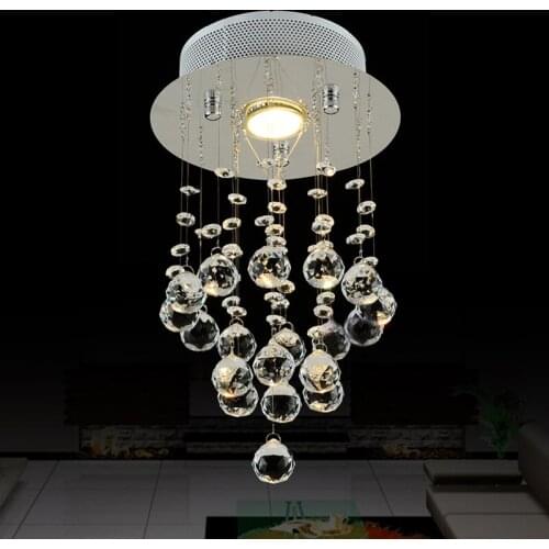 New Modern Chrome Crystal Hanging Light GU10 Bulb For Living Room Bedroom Kitchen Study Ceiling Lamp Lighting Fixtures CL198