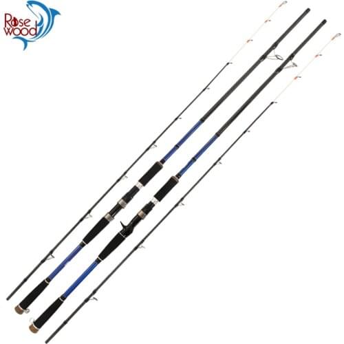 RoseWood 2-Piece Hard Boat Rod Night Luminous Tip 2.4m Saltwater Spinning Casting Offshore Surf Fishing Rod Stick
