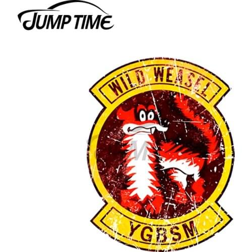 JumpTime 13 x 8.9cm Wild Weasel US Army Air Force Vietnam War Waterproof Car Stickers Occlusion Scratch Car Door Protector Decal