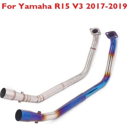 Motorcycle Exhaust System Front Link Pipe Connector Link Tube Connection for Yamaha YZF-R15 V3 2017-2019