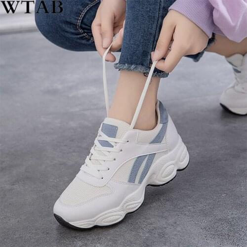 WTAB New 2019 Spring Women Casual Shoes Suede White Platform Dropshipping Women Sneakers Ladies Trainers Shoes Chaussure Femme