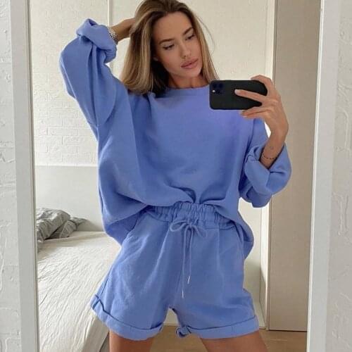 TEELYNN Knit Sweater Suit 2 Piece Outfits For Women Pants And Top 2021 Casual Oversize Loose summer Biker Shorts Set Tracksuit