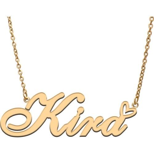 Love Heart Kira Name Necklace for Women Stainless Steel Gold & Silver Nameplate Pendant Femme Mother Child Girls Gift