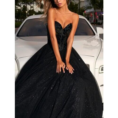 Party Dress Sequins Women Slim Sexy Breast Wrap Corset Backless Dresses Lady Sleeveless Summer Spring Big Swing Dress