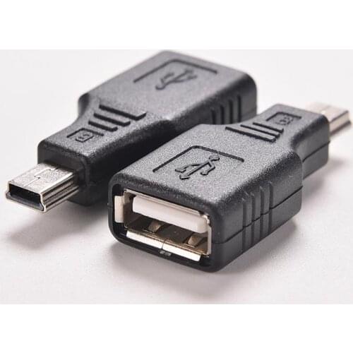 JETTING 1PC Black F/M USB 2.0 A Female To Micro / Mini USB B 5 Pin Male Plug OTG Host Adapter Converter Connector up to 480Mbps