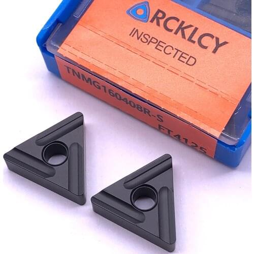 10pcs RCKLCY TNMG160408 R-S FT4125 External Turning Tools Tnmg 160408 Carbide insert Lathe cutter Tool turning insert
