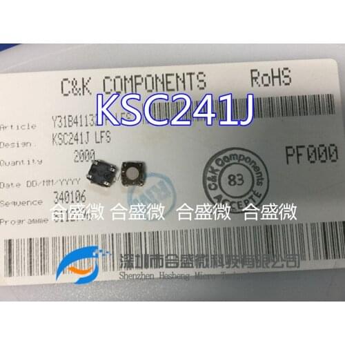 10PCS Waterproof and dustproof KSC241J LFS silicone head 6*6*3.5 patch 4 foot touch button switch