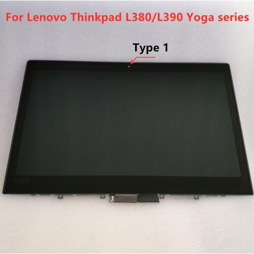 13.3 Inch FHD LP133WF4 SPA5 NV133FHM-N5A M133NWF4 R3 LCD Screen Display Assembly With Frame For Lenovo Thinkpad L380 L390 Yoga