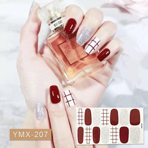 14tips/sheet Beauty Nail Art Stickers Full Cover Sticker Wraps Decorations DIY Manicure Slider Nail Vinyls Adhesive Nails Decals