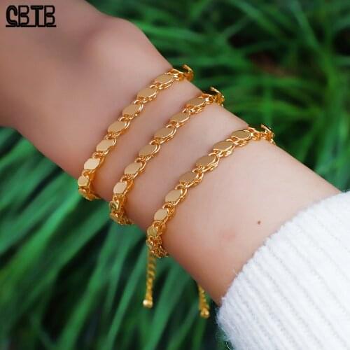4mm Wristband Muslim Islam Gold Fashion Simple Bracelet Middle East Arab Turkey Jewelry Non-fading Jewelry Gift Wholesale
