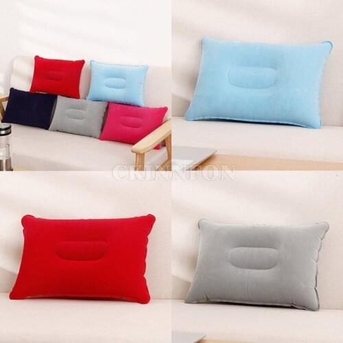 500Pcs/Lot Foldable Pillow Outdoor Travel Sleep Pillow Air Inflatable Cushion For Break Rest