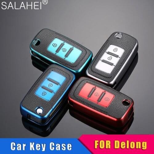 Car Accessories TPU Anti-lost Number Plate Car Smart Keychain Remote Key Case For Delong X3000 Heavy Truck M3000 Truck L3000