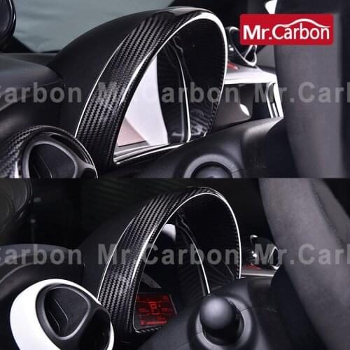Car Tachometer Protective Cover Carbon Fiber Decorative Products For Mercedes Smart 453 Fortwo Forfour Car Interior Accessories