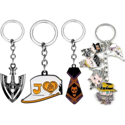 JOJOS BIZARRE ADVENTURE Kujo Jotaro Keyring Key Chain KILLER QUEEN Bow Arrow Keychain Kira Yoshikage Tie Enamel Key Ring Holder