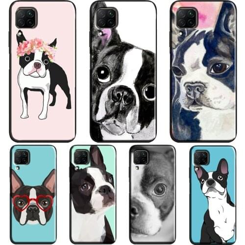 Boston Terrier Dog Case For Huawei P40 Lite P20 P10 P30 Pro Mate 10 20 Lite 30 Pro P Smart Z 2019 Cover