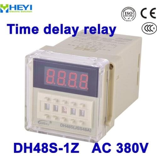 Digital time relay DH48S-1Z AC 380V time delay relay with the socket