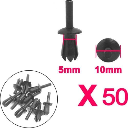 For car accessories 50 Pcs 5mm Plastic Rivet Engine Lining Trim Fastener Panel Retainer Clips for BMW in high quality