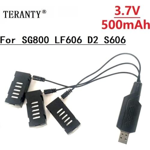 For LF606 SG800 D2 JD16 S606 M9 M11 Drone Components Accessories Rc drone Spare Parts 500mah 3.7v Drone battery with USB Charger