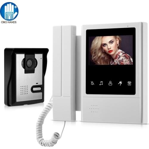 4.3" TFT Color Video Door Phone Intercom System Wired Door Bell interphone Screen Monitor with 25 Ringtone for Home Apartment