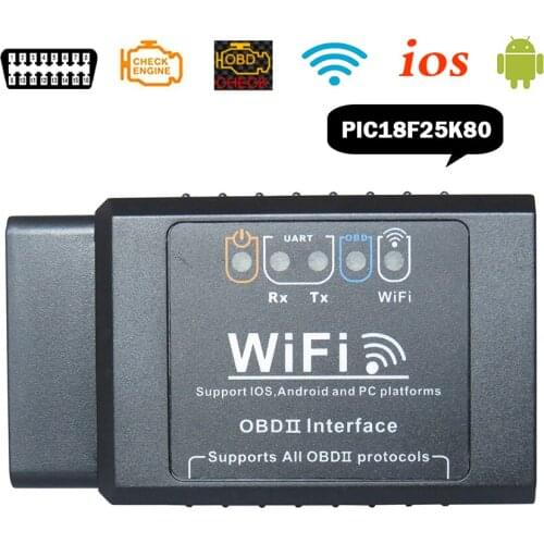 ELM327 WiFi V1.5 OBD2 Diagnostic Tools With PIC18F25K80 ELM 327 V 1.5 OBD 2 Car Code Reader Diagnostic Scanner For iOS&Android