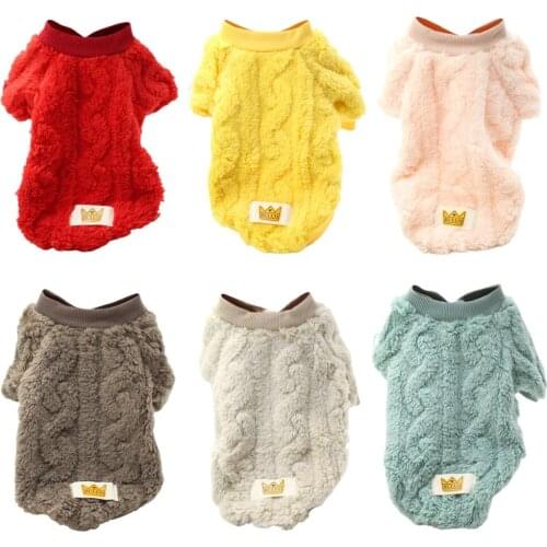 Pet T-shirt Sweater Cute Wavy Double-sided Fleece Soft Warm Pyppy Kitten Pullover for Small Medium Dogs Cats Clothing