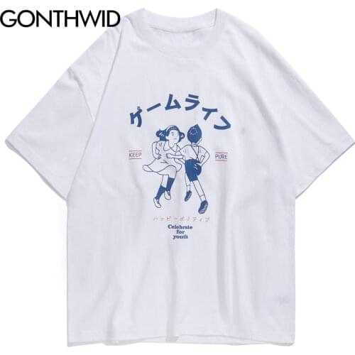 GONTHWID Hip Hop Harajuku Streetwear Kids Keep Pure Print Short Sleeve Tees Shirts 2020 Mens Casual Loose Tshirts Fashion Tops