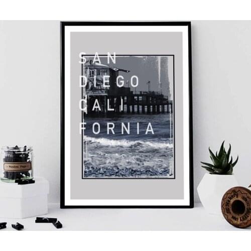 San Diego Cali Fornia Home Decoration Painting Living Room Canvas Painting Wall Decoration Poster Restaurant Study Decoration