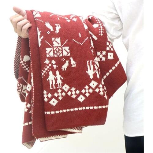 170X130cm Knitted Classic Sofa Throw Blanket, Chrismas Style Red Couch Blanket, Fashional Bed Runner, Blanket For all Seasons