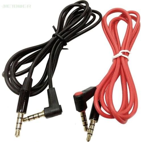 Red 4 To 4/3 To 3 Elbow Audio Cable 3.5mm Male To Male Detox/Pro Headphone Replacement Audio Extension Cable 50pcs/lot